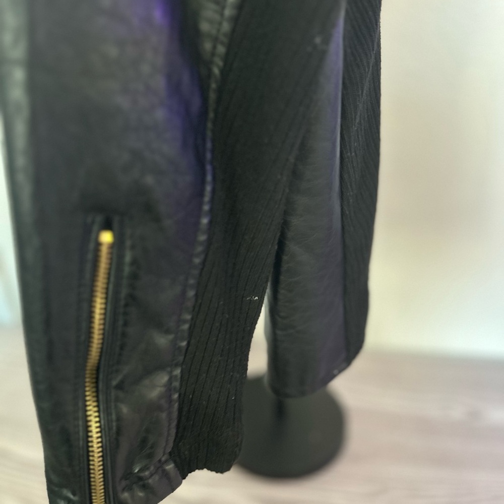 Therapy Black Leather Jacket with Gold Zippers - Picture 3 of 8